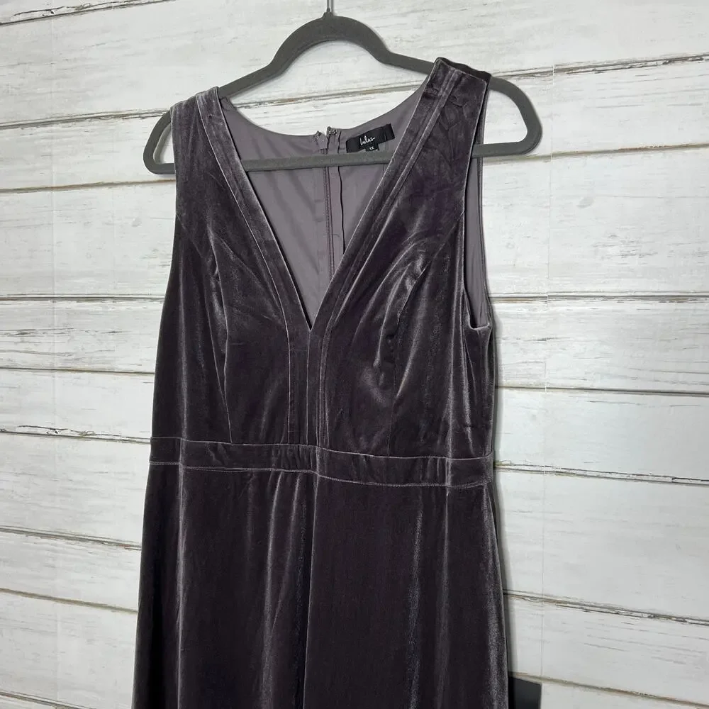 Lulu's Mauve Velvet V-Neck Maxi Dress - Picture 11 of 11